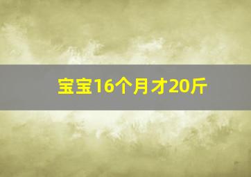 宝宝16个月才20斤