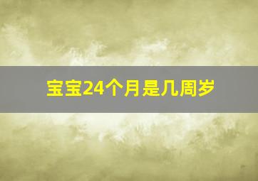 宝宝24个月是几周岁