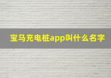 宝马充电桩app叫什么名字