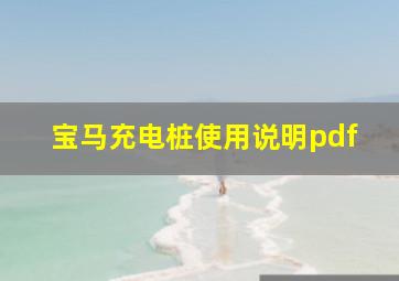 宝马充电桩使用说明pdf