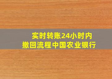 实时转账24小时内撤回流程中国农业银行