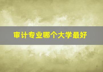 审计专业哪个大学最好