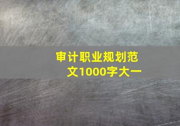 审计职业规划范文1000字大一