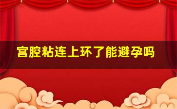 宫腔粘连上环了能避孕吗