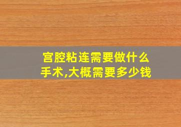 宫腔粘连需要做什么手术,大概需要多少钱