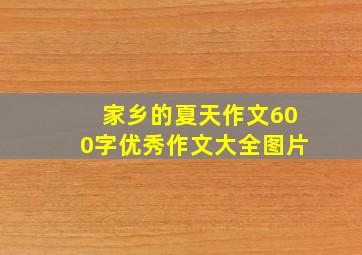 家乡的夏天作文600字优秀作文大全图片