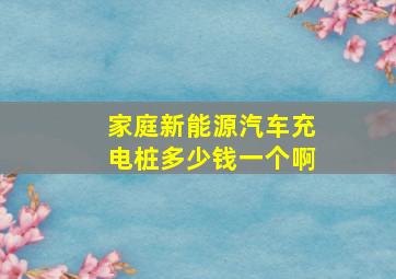 家庭新能源汽车充电桩多少钱一个啊