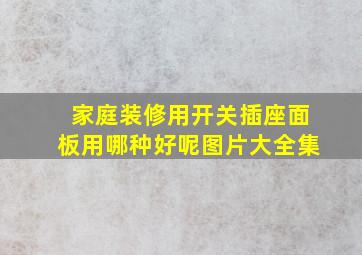 家庭装修用开关插座面板用哪种好呢图片大全集