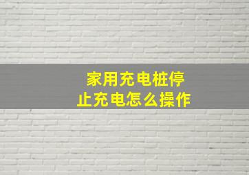 家用充电桩停止充电怎么操作