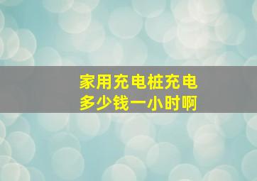 家用充电桩充电多少钱一小时啊