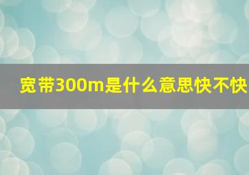 宽带300m是什么意思快不快