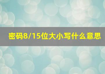 密码8/15位大小写什么意思