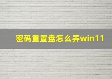 密码重置盘怎么弄win11