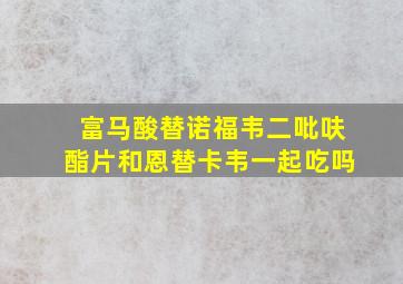 富马酸替诺福韦二吡呋酯片和恩替卡韦一起吃吗