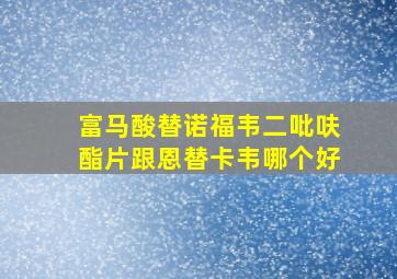 富马酸替诺福韦二吡呋酯片跟恩替卡韦哪个好