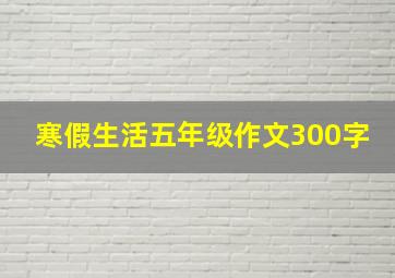 寒假生活五年级作文300字