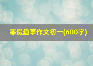 寒假趣事作文初一(600字)