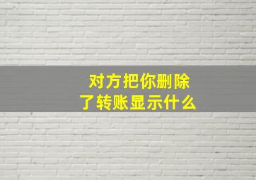 对方把你删除了转账显示什么