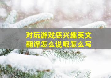 对玩游戏感兴趣英文翻译怎么说呢怎么写