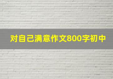 对自己满意作文800字初中