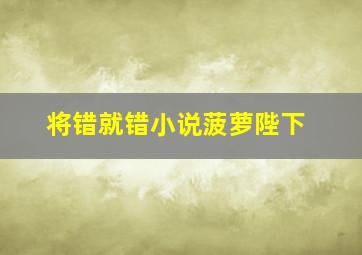 将错就错小说菠萝陛下