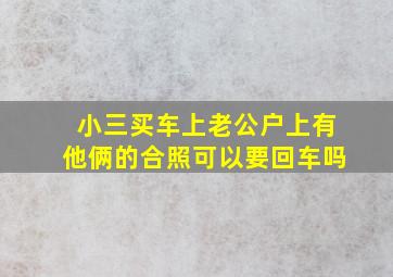 小三买车上老公户上有他俩的合照可以要回车吗