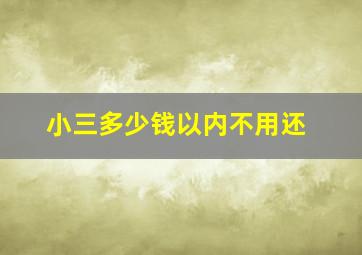 小三多少钱以内不用还