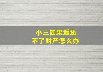 小三如果返还不了财产怎么办