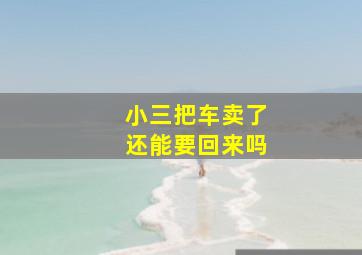 小三把车卖了还能要回来吗