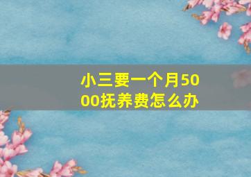 小三要一个月5000抚养费怎么办