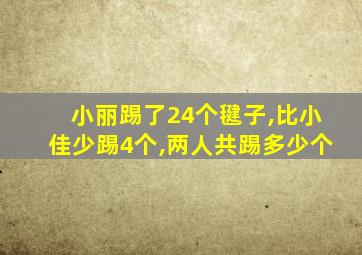 小丽踢了24个毽子,比小佳少踢4个,两人共踢多少个