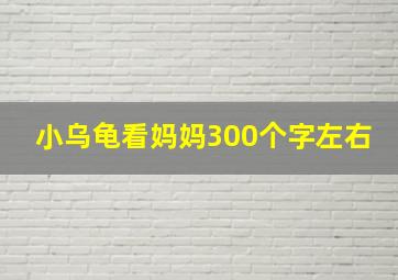 小乌龟看妈妈300个字左右