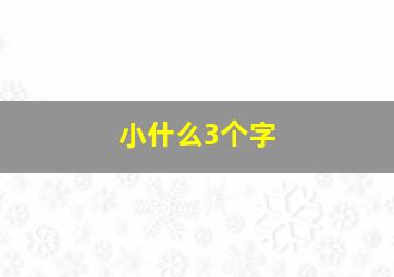 小什么3个字