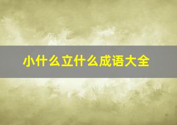 小什么立什么成语大全