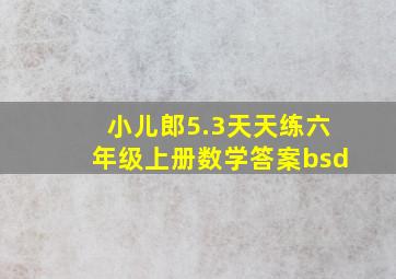 小儿郎5.3天天练六年级上册数学答案bsd