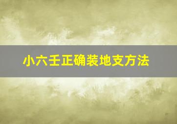 小六壬正确装地支方法