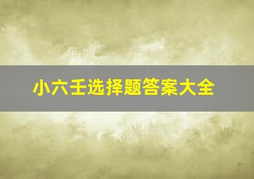 小六壬选择题答案大全