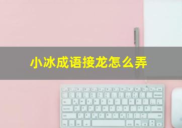 小冰成语接龙怎么弄