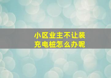 小区业主不让装充电桩怎么办呢