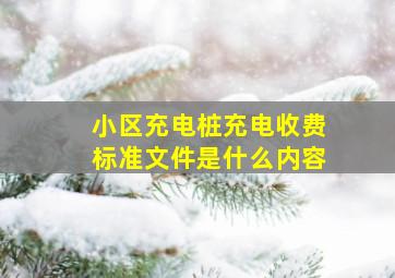 小区充电桩充电收费标准文件是什么内容