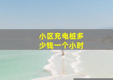 小区充电桩多少钱一个小时