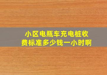 小区电瓶车充电桩收费标准多少钱一小时啊