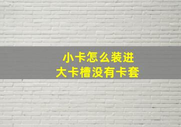 小卡怎么装进大卡槽没有卡套