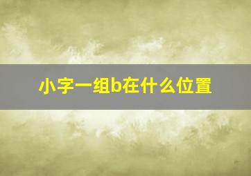 小字一组b在什么位置