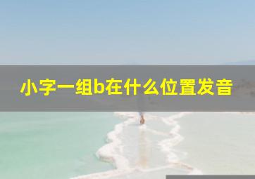 小字一组b在什么位置发音