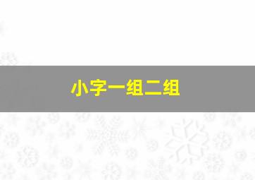 小字一组二组