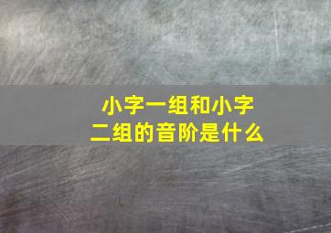 小字一组和小字二组的音阶是什么