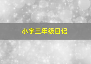 小字三年级日记