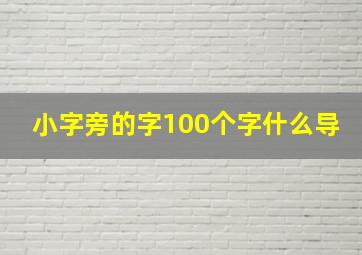 小字旁的字100个字什么导