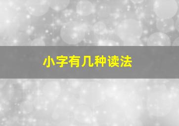 小字有几种读法